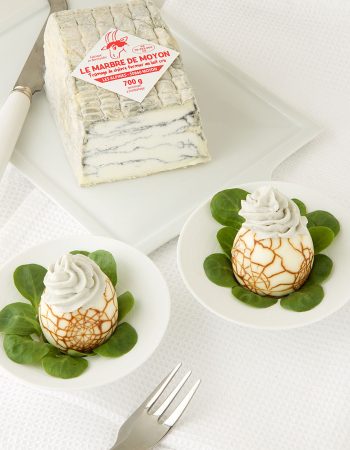 Devilled eggs with Marbre de Moyon Barbichette