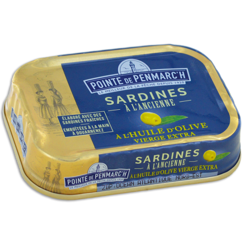Traditional sardines Pointe de Penmarc'h with extra virgin olive oil