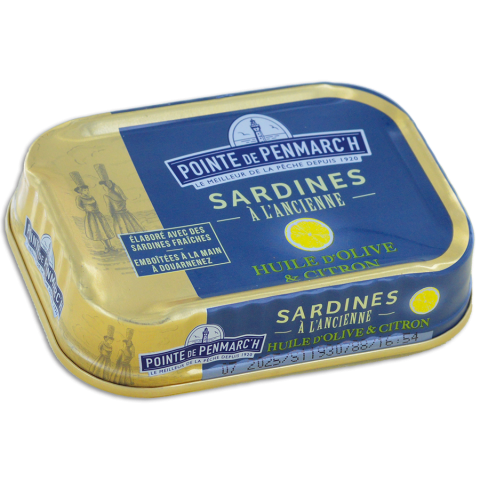Sardinen nach traditioneller Art Pointe de Penmarc'h mit nativem Olivenöl Extra und Zitrone