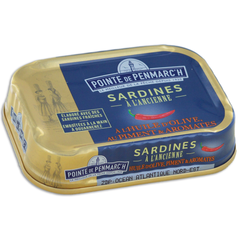 Sardines à l'ancienne Pointe de Penmarc'h à l'huile d'olive vierge extra au piment