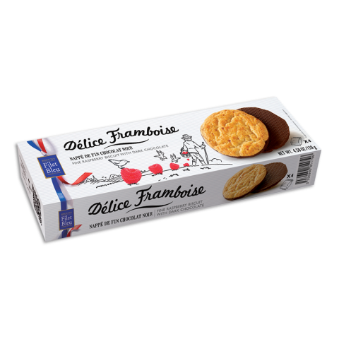Délice framboise - Butterkekse mit Himbeere und Zartbitterschokolade Filet Bleu