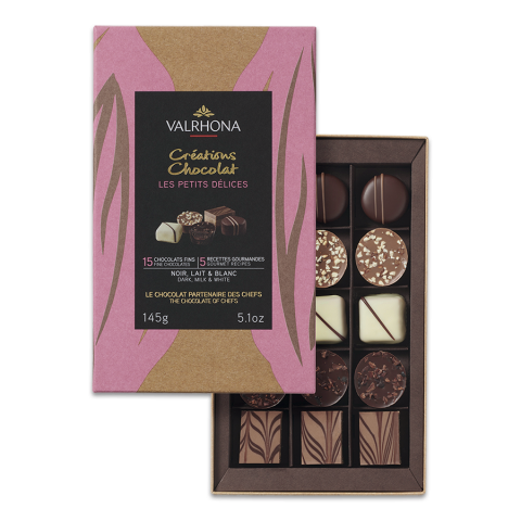 Geschenkbox mit Valrhona Pralinen Les Petits Delices