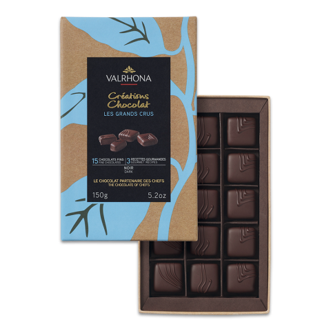 Geschenkbox mit Valrhona Pralinen Les Grands Crus