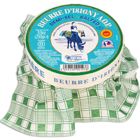 Salted Butter Isigny AOP in a basket