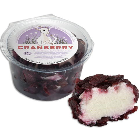 Frischer Ziegenkäse Barbichette Cranberry 80g Schale