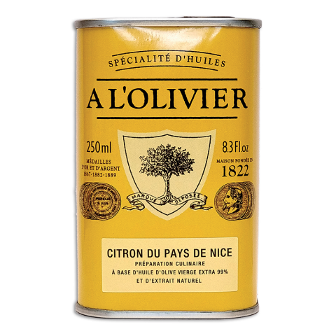 Extra virgin olive oil with Lemon from Nice in a can