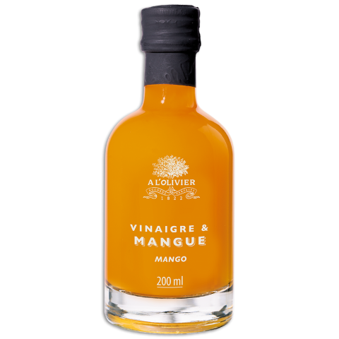 Mango pulp vinegar A l'Olivier in a glass bottle