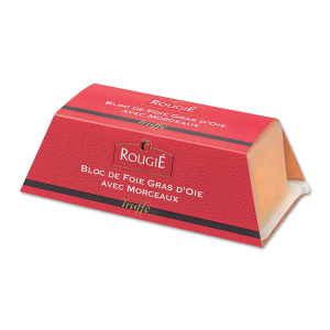 Bloc de foie gras d'oie truffé avec morceaux Rougié