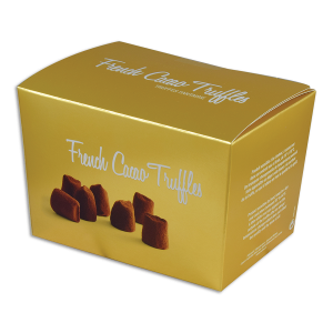Chocolate truffles Mathez in a paperbox