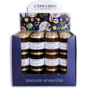 Käse-Confits Fromages et Gourmandises L'Épicurien - in einem Verkaufsdisplay